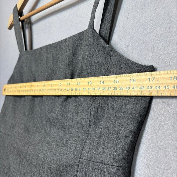 American Eagle Dress S Gray Wool Lined Embroidered Floral Cottagecore Minimalist - Picture 6 of 9